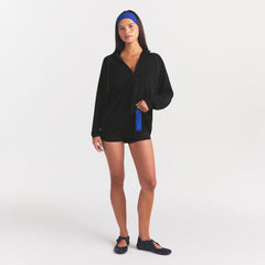 NikeSKIMS STRETCH KNIT LONG SLEEVE HALF ZIP | OBSIDIAN