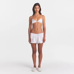 LIGHTWEIGHT SATIN TRIANGLE BRALETTE  | SNOW ESSENTIALS BAG