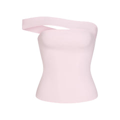 COTTON JERSEY ASYMMETRICAL TOP | CHERRY BLOSSOM