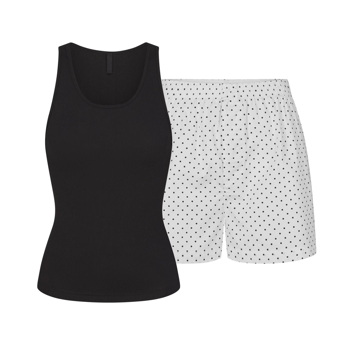 COTTON POPLIN BOXER SLEEP SET | ONYX DOT