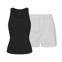 COTTON POPLIN BOXER SLEEP SET | ONYX DOT