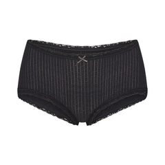 LIGHTWEIGHT COTTON POINTELLE LACE BOY SHORT | SOOT TONAL