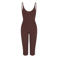 SMOOTH LAYERS CAPRI CATSUIT | COCOA