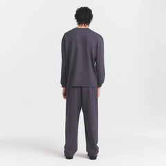HEAVYWEIGHT COTTON MENS RELAXED LONG SLEEVE T-SHIRT | RAVEN