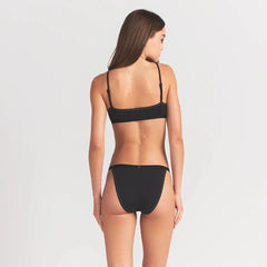 LIGHTWEIGHT COTTON LOGO PICOT SCOOP BRALETTE | SOOT TONAL