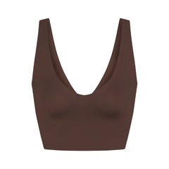 NikeSKIMS MATTE V-NECK BRA TOP | DARK SEPIA