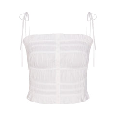 POPLIN APPAREL RUFFLE CAMI | SNOW