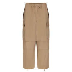 WOVEN COTTON OVERSIZED LOW RISE CARGO PANT | DESERT