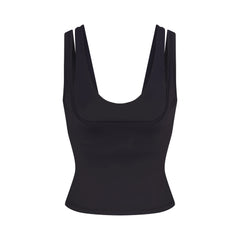 NikeSKIMS MATTE DOUBLE STRAP SCOOP TANK | OBSIDIAN