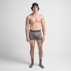 SKIMS COTTON MENS 3" BOXER BRIEF | WASHED GUNMETAL