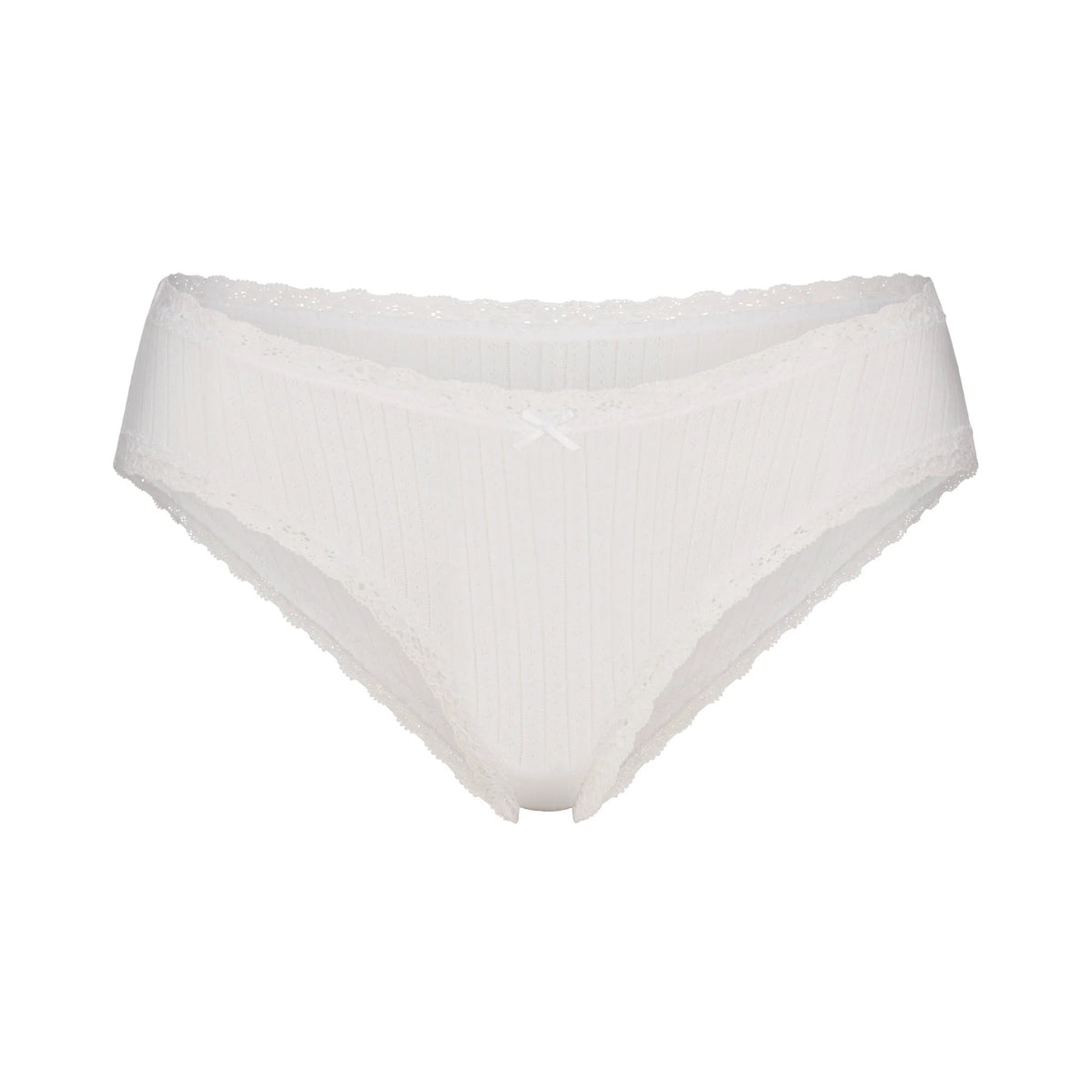 LIGHTWEIGHT COTTON LACE BRIEF | SNOW