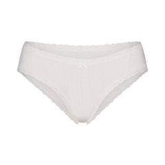 LIGHTWEIGHT COTTON LACE BRIEF | SNOW