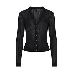 SHEER KNIT CARDIGAN | ONYX
