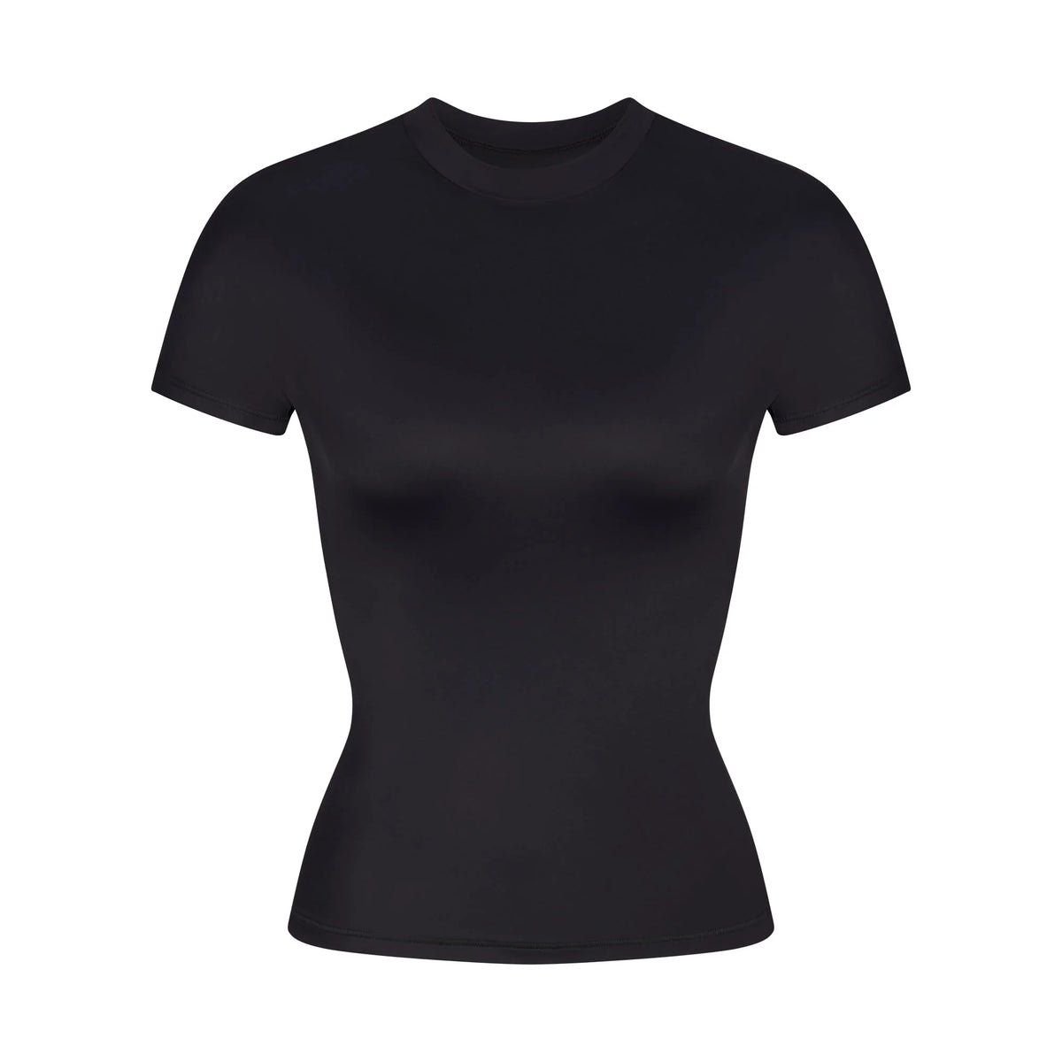 NikeSKIMS SHINE SHORT SLEEVE MOCK NECK TOP | OBSIDIAN