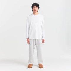HEAVYWEIGHT COTTON MENS RELAXED LONG SLEEVE T-SHIRT | CHALK