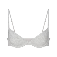 EVERYDAY COTTON UNLINED DEMI BRA | LIGHT HEATHER GREY