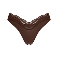 FITS EVERYBODY LACE DIPPED THONG | ESPRESSO