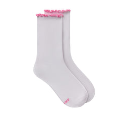 LETTUCE EDGE CREW SOCK 2-PACK | BUBBLEGUM AND SNOW