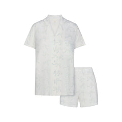 SOFT LOUNGE SHORT SLEEP SET | IVORY PEARL BOWS PRINT