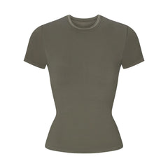 NikeSKIMS RIBBED SEAMLESS BABY T-SHIRT | DUSTY OAKMOSS
