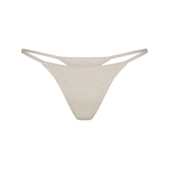 LIGHTWEIGHT COTTON STRING THONG | OATMEAL HEATHER