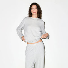 BOYFRIEND LONG SLEEVE T-SHIRT | LIGHT HEATHER GREY