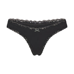 LIGHTWEIGHT COTTON LACE THONG | SOOT