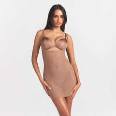 POWER MESH SHAPEWEAR OPEN BUST SLIP DRESS | SIENNA