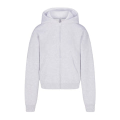 COTTON FLEECE CLASSIC ZIP UP HOODIE | LIGHT HEATHER GREY